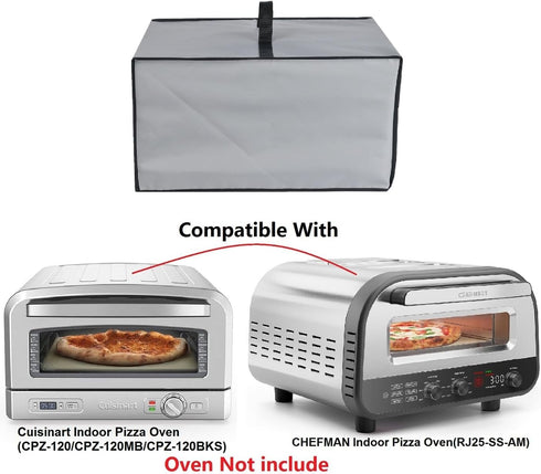 Indoor Pizza Oven dust Cover,Waterproof Caps,Compatible With Cuisinart Indoor Pizza Oven(CPZ-120/CPZ-120MB/CPZ-120BKS)/CHEFMAN Indoor Pizza Oven(RJ25-SS-AM) (Silver)