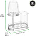 Countertop mDesign Plastic Toothpaste and Toothbrush Holder Center with Cup/Cover - Organizer for Bathroom Vanity