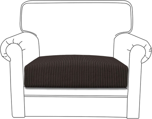 Easy-Going Stretch Chair Cushion Cover - Soft Flexibility Sofa Protector with Elastic Bottom, Chocolate