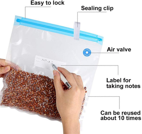 10pcs Handy Portable Sealing Food Vacuum Sealer Bags Machine Kitchen Always fresh seal vac Heat Sealing Machine(NO Hand Pump) by Vilihkc