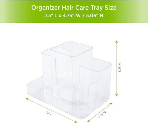 Kenney Bathroom Countertop Hair Care Center Organizer, Clear Storage Solution