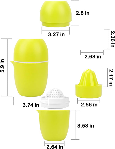 Lechin Hand Juicer - Citrus Juicer with Lemon Shape - Hand Lemon Juicer with Two Press Options for Different Fruits