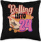 In-line Skates Towards 2002 Rolling Into 24 Multicolor Throw Pillow, 16x16
