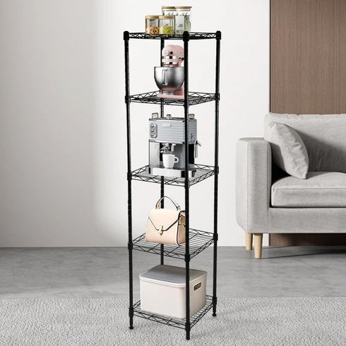 HESESOH 5-Wire Closet 11.8" 11.8" 50.5" Shelving Adjustable Shelves, Standing Storage Shelf for Laundry Bathroom