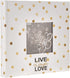 Pioneer Photo Albums Golden Dots Live Laugh Love, 200 pkt 4x6 Pocket Photo Album, Gold