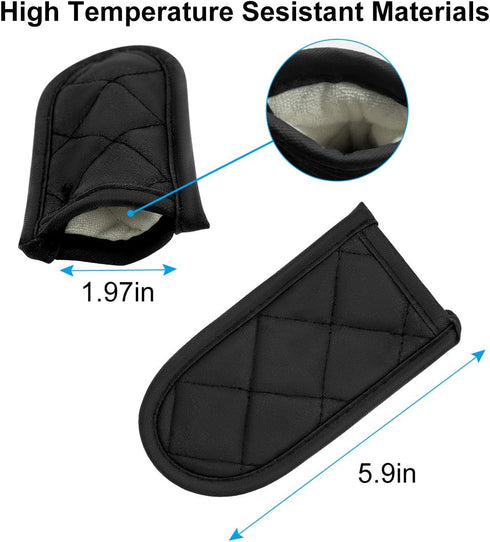 Evoio Cast Iron Skillet Handle Covers - Heat Resistant Pot Pan Sleeves Mitt Cover for Kitchen (4-Pack Black)