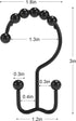 Goowin Shower Curtain Hooks, Stainless Steel Black Shower Curtain Rings, Rust Proof, Free Sliding Double Hooks