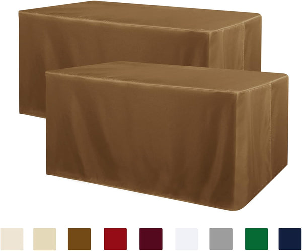 Obstal 2 Pack 4ft Tablecloths for Rectangle Tables - Water Resistant Washable