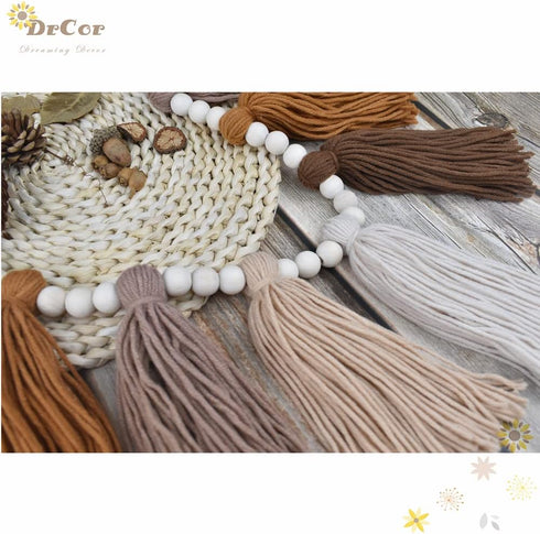Cozy DrCor Boho Terracotta Rainbow Tassel Garland Western Handmade Yarn Banner for Classroom, Nursery, Kids Room, Home