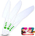 3-Piece Nylon Knives for Kids Curious Chef - White & Green - Child Safe & Serrated Blunt Tip Chef Knives - Safe for