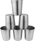 EVERMARKET 6 Pack 8 Ounce 230ml Stainless Steel Shatterproof Pint Drinking Cups for Kids and Adults