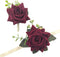 Arlai Wedding Prom Corsage and Boutonniere Set, Artificial Flower Rose Wrist Corsage with Ribbon Bracelet