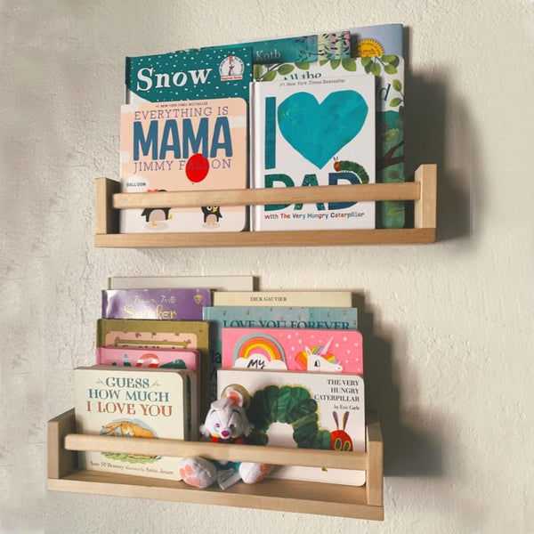 Gneric Floating Shelves for Wall, Burlywood Nursery Book Shelves, 15.7 inch Kids Bookshelf,