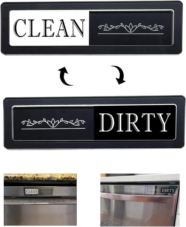 Dishwasher Magnet Clean Dirty Sign, Essential Magnetic Dish Washer Signs for Kitchen, Gift for New Home