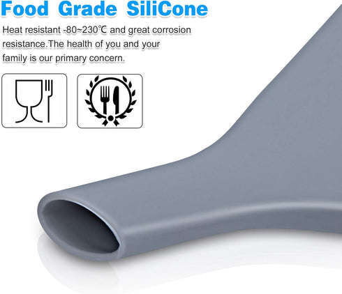 Collapsible Silicone Funnel for Filling Bottles, Fan-Shaped, Foldable, Food Grade, Gray