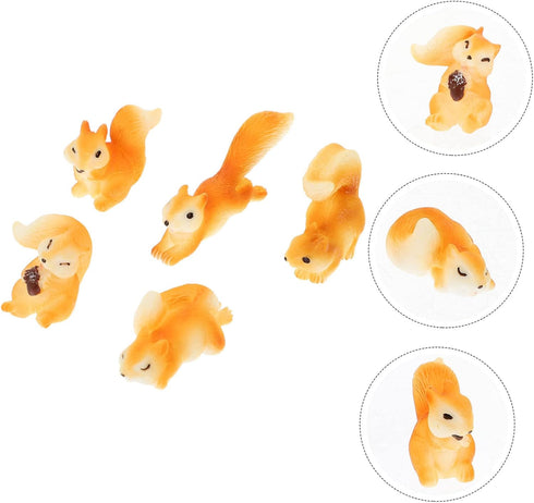 Yardwe 50 Pcs Micro Landscape Squirrel Miniature Figurine Bonsai Decor, Chipmunk Ornament for Small Garden