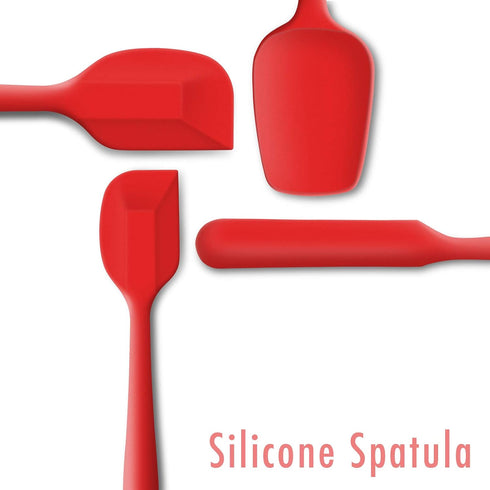 4 Piece Silicone Spatula Set, Flexible Heat Resistant Non-scratch Baking Cooking Rubber Spatulas with Stainless Steel