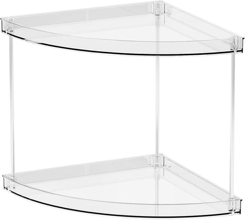 Yieach 2 Counter Counter Tier Corner Bathroom Organizer,Clear Bathroom Organizers and Storage,Acrylic Bathroom Shelf