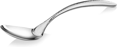 New Star Foodservice Mars Collection, 12.8-Inch Stainless Steel Hammered Hollow Handle Serving Spoon
