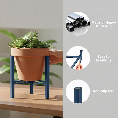 Drawinsage 5.1-7.45" Adjustable Desktop Plant Stand Indoor, Metal Plant Shelf Fits Pots for Succulents, Bonsai & Office