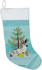 Caroline's Treasures BB9328CS English Spot Rabbit Christmas Stocking, Teal Fireplace Hanging Decor for Holidays