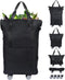 LKbeuuu Reusable Grocery Bag on Wheels Shopping Bag with Wheels, Detachable Roller Tote