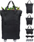 LKbeuuu Reusable Grocery Bag on Wheels Shopping Bag with Wheels, Detachable Roller Tote
