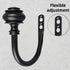 Curtain Holdbacks - 2Pcs Wall Mounted Tiebacks with Screws, Decorative Holders for Bedroom Living Room Office, Black