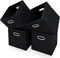 Black Fabric Storage Bins Cube, 11x11x11 Fabric Cubby Organizer Baskets with Handle, Foldable Basket for Closet, Set of