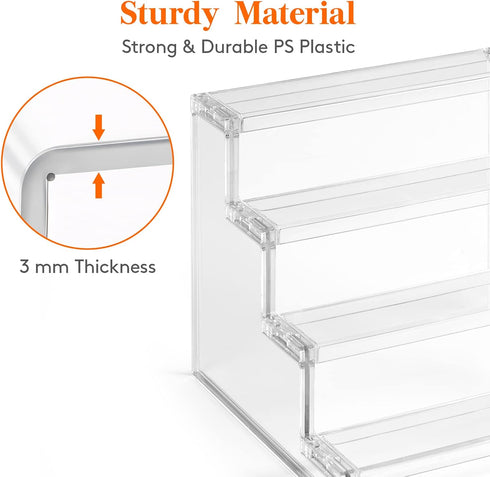 Lifewit 4 Tier Clear Display Risers Stand, Plastic Organizers for Figures, Cupcake, Dessert, Desktop Display