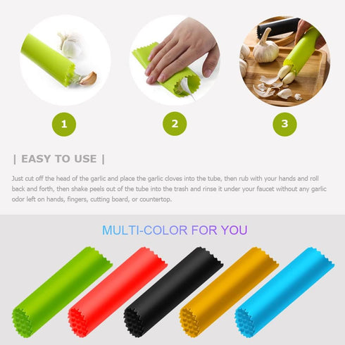 Garlic Peeler Silicone Garlic Skin Remover Roller Garlic Tube Rollers Skin Remover, Garlic Roller Peeling Tube Tool