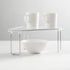 Counter, mDesign Plastic/Steel Freestanding Foldable Corner Stackable Organizer Shelf for Kitchen, Pantry, Cabinet