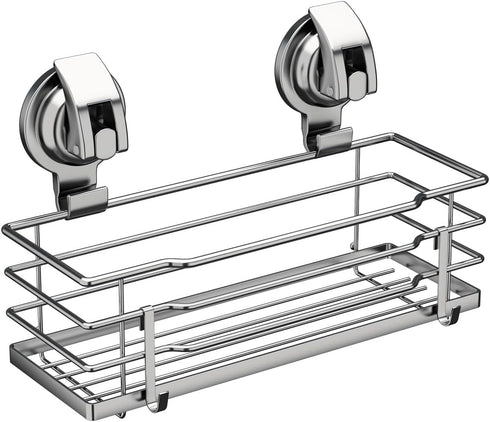 TESOT Suction Cup Shower Caddy, Shower Shelf Soap Dish with Hooks for