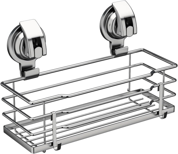 TESOT Suction Cup Shower Caddy, Shower Shelf Soap Dish with Hooks for