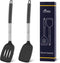 HOTEC Heat Resistant Silicone Slotted Solid Turner Spatula, Kitchen Spatula Set, Cooking Utensils for Nonstick