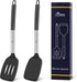 HOTEC Heat Resistant Silicone Slotted Solid Turner Spatula, Kitchen Spatula Set, Cooking Utensils for Nonstick