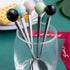 Stainless Steel Coffee Spoon, Teaspoon, Sugar Spoon, Korean Dessert Spoon with Ceramic Ball, 4 Pieces 5.5 Inches Green