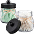 SheeChung 4 Pack Apothecary Jars with Lids, Bathroom Organizers and Storage, Small Mason Jars for Q-tips, Cottons,