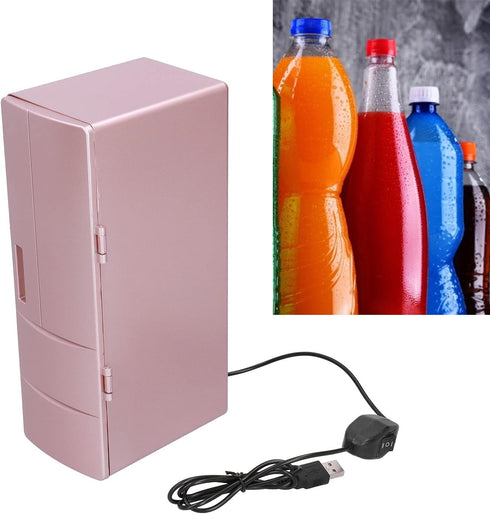 Small Cold Warm Fridge, Mini USB Portable Car Refrigerator for Bedroom Office, Electric Cooler & Warmer