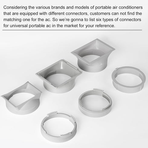 Portable Air Conditioner Exhaust Hose Connector, 5.9 Inch Tube Adapter for Exhaust Port, AA06