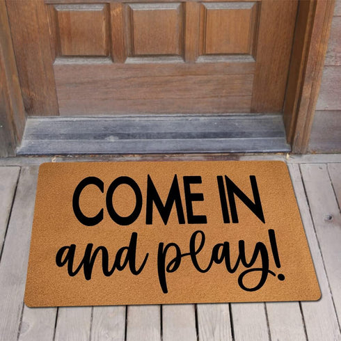 17.5" 29.5" Come in and Play Doormats Mini Playhouse Doormat Faux Coir Fiber Doormats Coir Doormat Welcome Coir Door