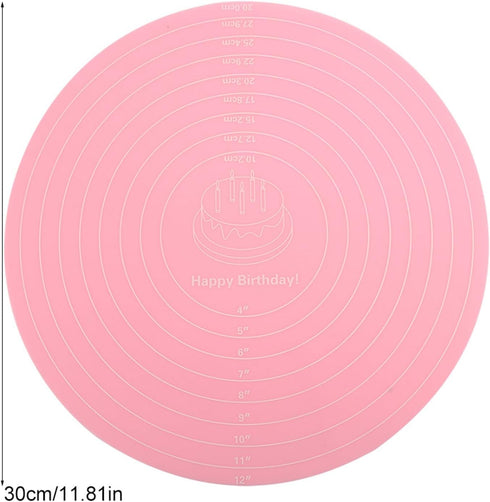 Silicone Baking Mat with Measurements for Cake Turntable, Non-Stick Heat Resistant Pastry Baking Sheet