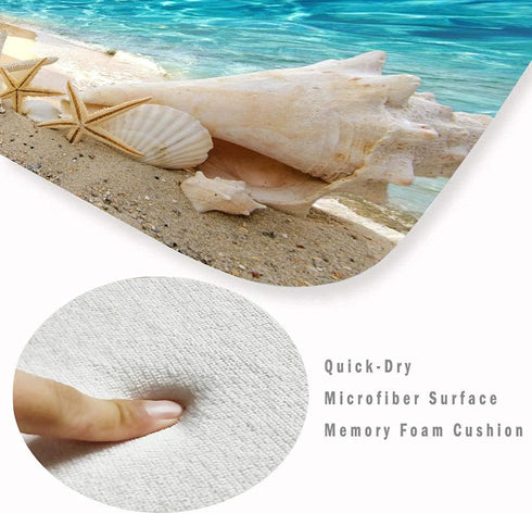 3D Non Slip Bath Rugs Sponge Foam for Bathroom,Durable Flannel Mat Bright Print rug for Living Room, Absorbent water