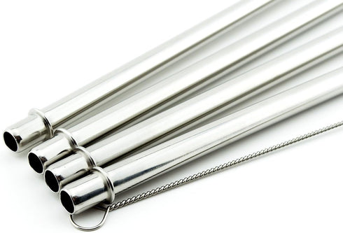 4 Pack Cocostraw for Bubba Envy 32 & 48 oz Tumbler, Stainless Steel Drinking Straws with Cleaning Brush
