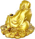 SMRTHMRT Feng Shui Decor Laughing Buddha Statue, Maitreya Figurine Carrying Money Bag, Brass Sculptures