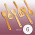 Home Basics 6 Piece Bamboo Kitchen Cutlery Tool Set, Natural, 2.5 x 12 x 0.25