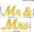 Mandala Crafts Gold Wooden Mr & Mrs Signs for Wedding Decorations, Reception & Sweetheart Table Decor