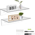 Sezanrpt 12 Inches Acrylic Wall Shelves 2 Pack, Floating Shelf for Wall