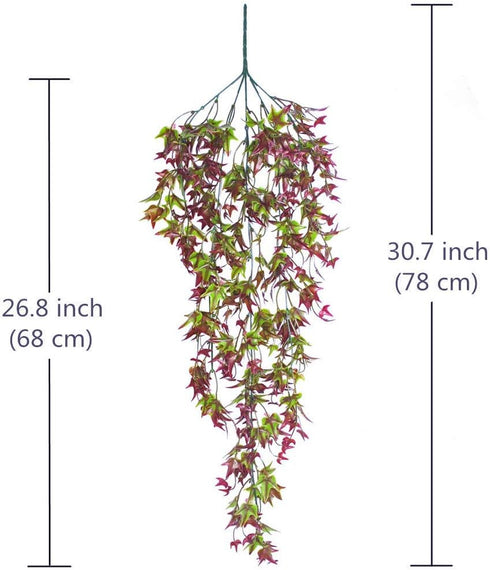 Artificial Hanging Vine, Sweet Potato Leaves Faux Ivy Garland, UV Resistant Plastic Plants for Indoor Outdoor