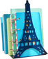 Winterworm Stylish Modern Paris Eiffel Tower Metal Decorative Bookend, Blue, Book Organizer for Home Office